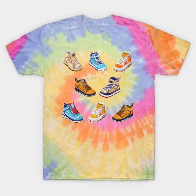 Funky Cute High Top Tennis Shoes T-Shirt by DanielLiamGill